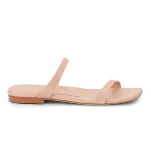 STUART WEITZMAN Aleena Square-Toe Leather Slides size 6